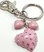 Absolutely Gorgeous Pink Crystal Hearts Keychain/Purse Charm