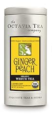 Octavia Tea Ginger Peach (Organic White Tea) Loose Tea, 1.23-Ounce Tins (Pack of 2)