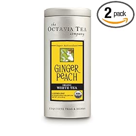 Octavia Tea Ginger Peach (Organic White Tea) Loose Tea, 1.23-Ounce Tins (Pack of 2)
