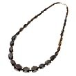 Earth Tone Resin Beaded Long Collar Necklace with 12 sided beads