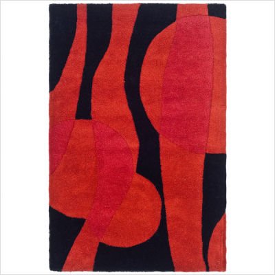 Safavieh Soho Collection SOH755A Handmade Red and Black New Zealand Wool Area Rug, 2-Feet by 3-Feet