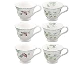 Gracie China Caroline's Wild floral 3-Ounce Porcelain Tea Cup, Set of 6
