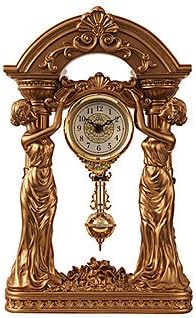 26"H Classic Polyresin Table Clock with Pendulum