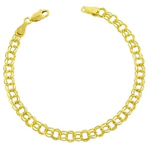 Essential 14 Karat Yellow Gold Charm Link Bracelet 7 Inch by