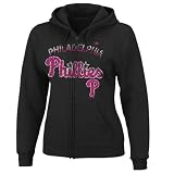 Philadelphia Phillies Black Women's Ready to Play Full-Zip Hooded Fleece Sweatshirt