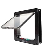 FLOVEME ペット用品　ペットドア　キャットドア ペット出入り口 猫ドア 伸縮式フレームサイズ 選択 (L：23*5.2cm*25.2, ブラック)