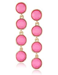 Circular Gold Tone Drop Earrings