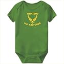 Baby Bodysuit Green " Aikido - U.S. AIR FORCE " Sports 9 - 12 Months