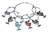 Martini Glass Wine Glass Charms Set