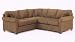 2 pc custom sectional sofa with rolled arms and wood feet