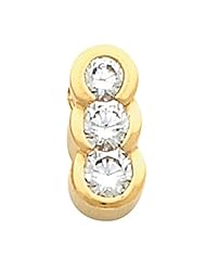 14K Yellow Gold Diamond Three-Stone Pendant - 0.80 Ct. -- LIFETIME WARRANTY