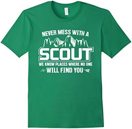 Never Mess With A Scout T-shirt - Male Large - Kelly Green