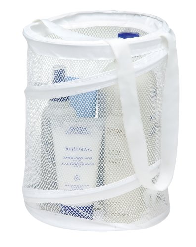 Mesh Pop-Open Shower Caddy, White