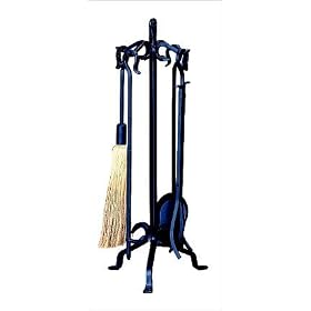 5 Pc Heavy Weight Black W.I. Fireset by Uniflame