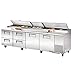 True 2-Door 4-Drawer S/S Pizza Prep Table w/White Alum. Interior