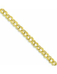 Genuine 14K Yellow Gold 8In 6.5mm Hollow Double Link Charm Bracelet 8 Inches 4 Grams Of Gold 100% Satisfaction Guaranteed.