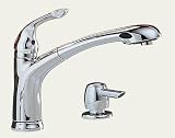 Delta 16928-SD-DST Uptown Single Handle Pull-Out Kitchen Faucet with Soap Dispenser, Chrome
