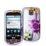 Purple Flower Chain Design Crystal Hard Skin Case Cover for LG Optimus T P5 ....