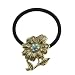 1928 Brass/Peridot AB Flower Ponytail Holder