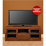 60" Single Drawer TV Stand with Transitional Handles in Cherry Doors: Frost ....