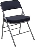 Triple Braced & Quad Hinged Navy Blue Fabric HERCULES™ Folding Chair - 2.5Thick Seat [HF3-MC320AF-NVY-GG]
