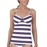 Xhilaration Stripe Tankini - Purple/ White