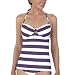 Xhilaration Stripe Tankini - Purple/ White