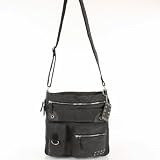 Produkt-Bild: Bag Street Umh&auml;ngetasche Canvas Bodybag + LECONI Leder Schl&uuml;&szlig;eltasche klein