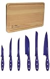 Ginsu 6 Piece Nuri Purple Cutlery Set with Bonus Cutting Board