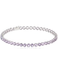 14k Gold Round Amethyst Tennis Bracelet