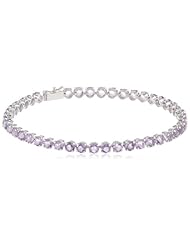 14k Gold Round Amethyst Tennis Bracelet