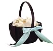 Hortense B. Hewitt Wedding Accessories Darling Duo, Flower Girl Basket, Brown and Turquoise