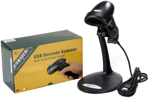 Esky USB Automatic Barcode Scanner Scanning Barcode Bar-code Reader with Hands Free Adjustable Stand - Black