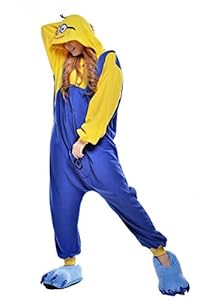 Newcosplay Polar Fleece Onesies Pajamas (L, Minion)