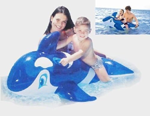Inflatable Blow Up Childrens Whale Swimming Pool Lilo Float Rider 145 x 80cm New by pricep