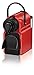 Nespresso Inissia Espresso Maker with Aeroccino Plus Milk Frother, Red