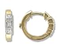 Three-Stone 14k Pave Diamond Earrings in 14k Yellow Gold (with Safety Lock)