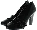 Vintage Look Pumps Mary Janes Lack Schwarz (P37)