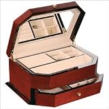 Ragar Angled Front Teak 6 High Jewelry Box in Brown Stain