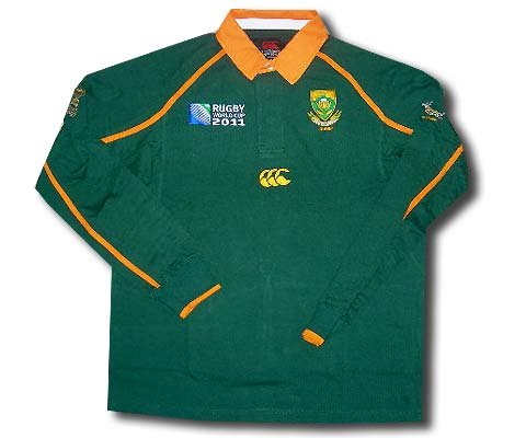 Springboks South Africa rugby home classic WC2011 long sleeves - size XL Springboks South Africa rugby home classic WC2011 long sleeves - size XL