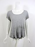 IMAGE OF Gypsy womens heather gray ribbed tie dye hem scoop neck top M