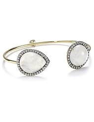Jemma Wynne "Prive" Rainbow Moonstone with Diamond Border Bangle Bracelet