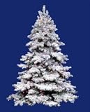10′ Pre-Lit Flocked Alaskan Artificial Christmas Tree – Multi Dura Lights