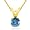 14K Yellow Gold Round Blue Diamond Solitaire Pendant (3/5 ctw)