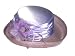 Lavender Hat with Lavender Ribbon and Lavender Feathers