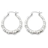 Sterling Silver Bamboo Hoop Earrings