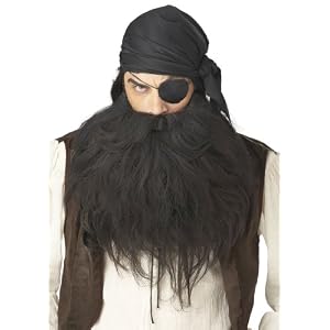 Black Pirate Beard and Moustache