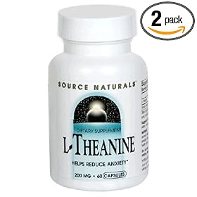 Click here to buy Source Naturals L-Theanine 200mg, 60 Capsules  (Pack of 2) by Source Naturals.