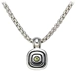 Sterling Silver Pendant w/ Peridot from The Metro Collection, 17"  by Zina