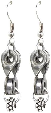 Velo Bling Designs Twisted Link and Bead Earrings, Silver